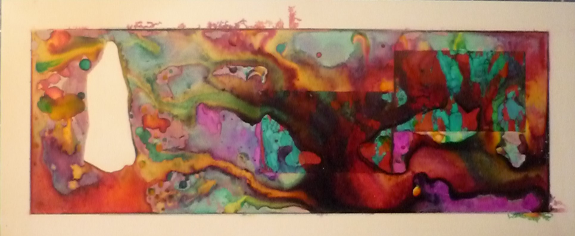 coat of many colours, pearl collage inlay art